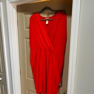 Perfect little red Wrap Style dress. Prefect Fall Winter Piece!